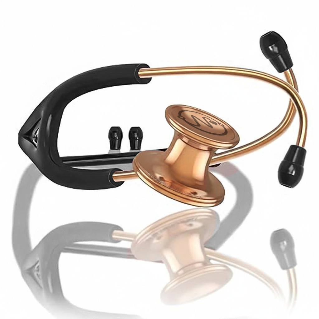 Netcare Pro-Acoustic Dual Head Stethoscope for Doctors and Medical Students | High Acoustic Sensitivity | Tunable Diaphragm | Soft-Sealing Eartips | Surgical Grade Stainless Steel | Clinical Grade Diagnostic Instrument (Rose Gold)