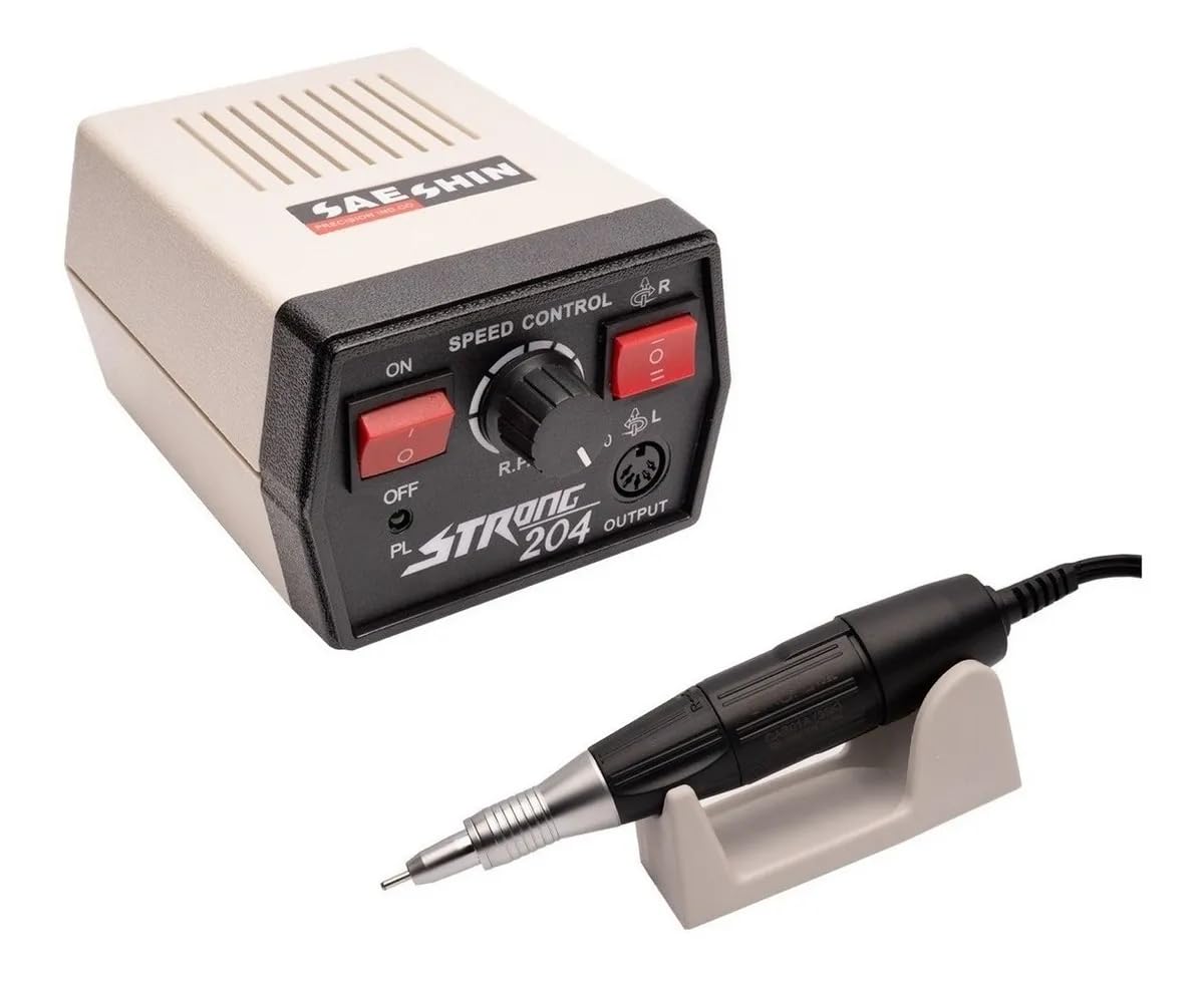 Sae shin Dental Strong 204 Micro Motor 102l Polishing Handpiece 220v Polish Motor Grinding Machine for Jewellery/Nail/Dentist Polish 35000r/min