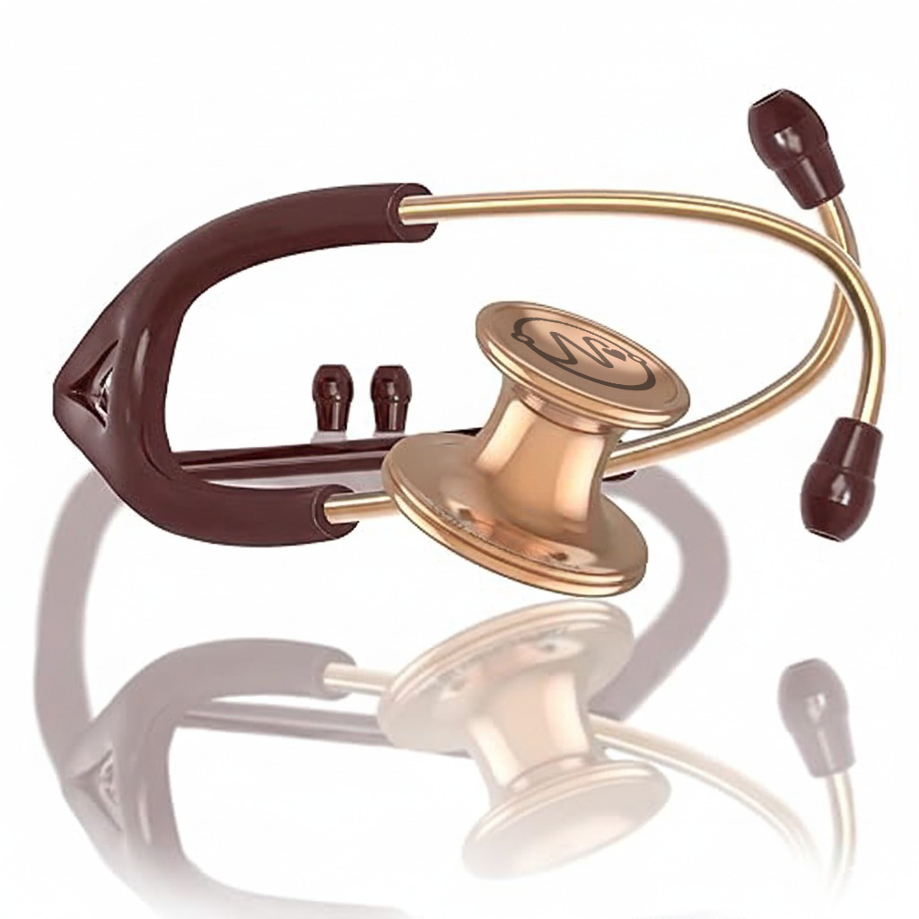 Netcare Pro-Acoustic Dual Head Stethoscope for Doctors and Medical Students | High Acoustic Sensitivity | Tunable Diaphragm | Soft-Sealing Eartips | Surgical Grade Stainless Steel | Clinical Grade Diagnostic Instrument (Rose Gold)