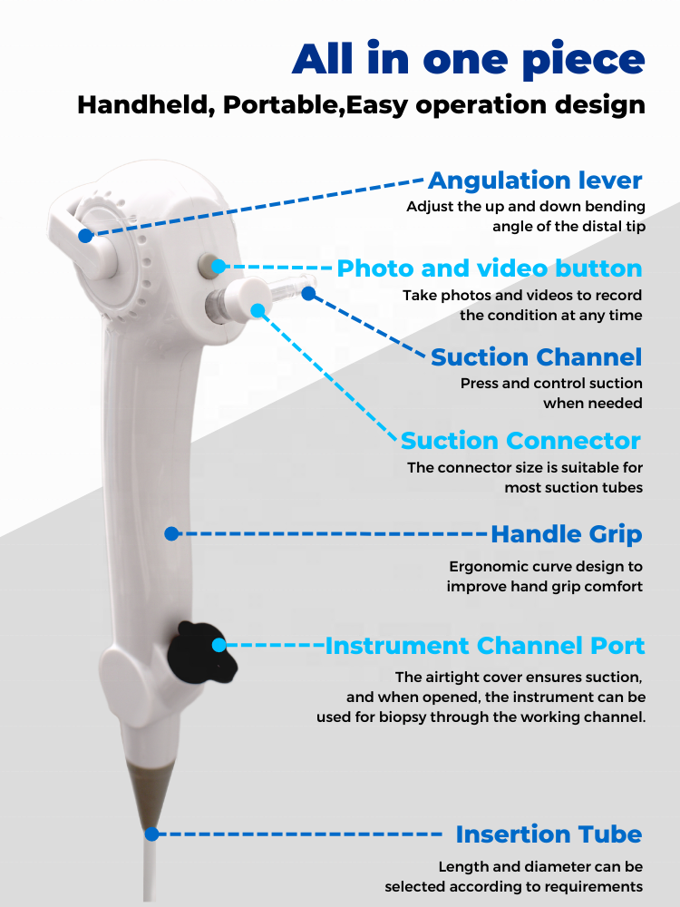 Netcare Disposable 5.2mm Flexible Bronchoscope with Dedicated Working Channels: Compatible with PC, Laptops and phones