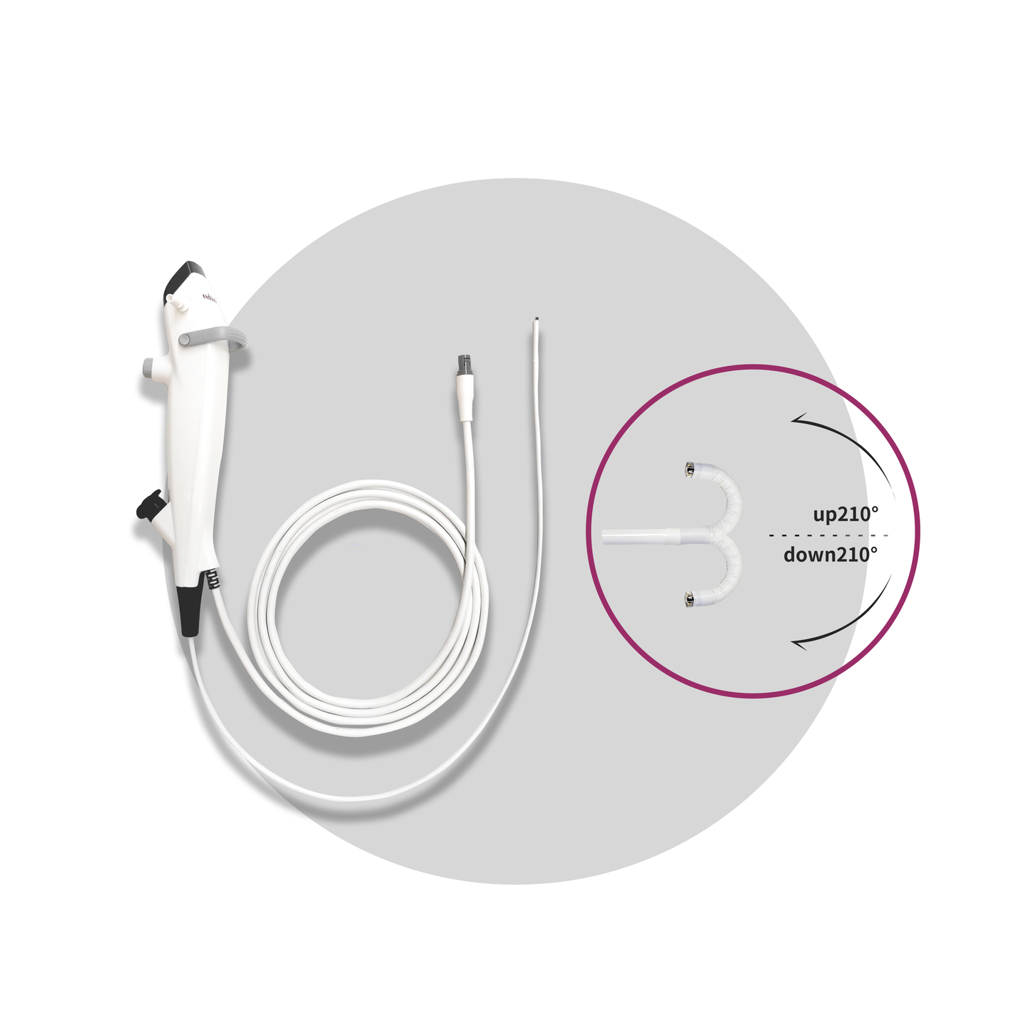 Netcare Disposable 5.2mm Flexible Bronchoscope with Dedicated Working Channels: Compatible with PC, Laptops and phones