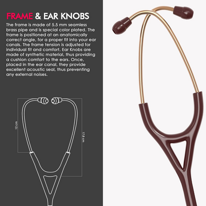 Netcare Pro-Acoustic Dual Head Stethoscope for Doctors and Medical Students | High Acoustic Sensitivity | Tunable Diaphragm | Soft-Sealing Eartips | Surgical Grade Stainless Steel | Clinical Grade Diagnostic Instrument (Rose Gold)