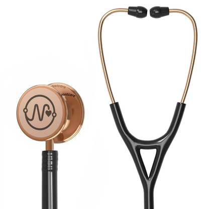 Netcare Pro-Acoustic Dual Head Stethoscope for Doctors and Medical Students | High Acoustic Sensitivity | Tunable Diaphragm | Soft-Sealing Eartips | Surgical Grade Stainless Steel | Clinical Grade Diagnostic Instrument (Rose Gold)