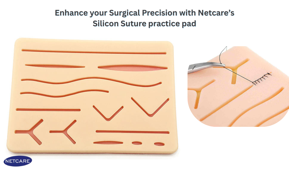 Netcare 3 Layer Large Suture Practice Pad with wounds