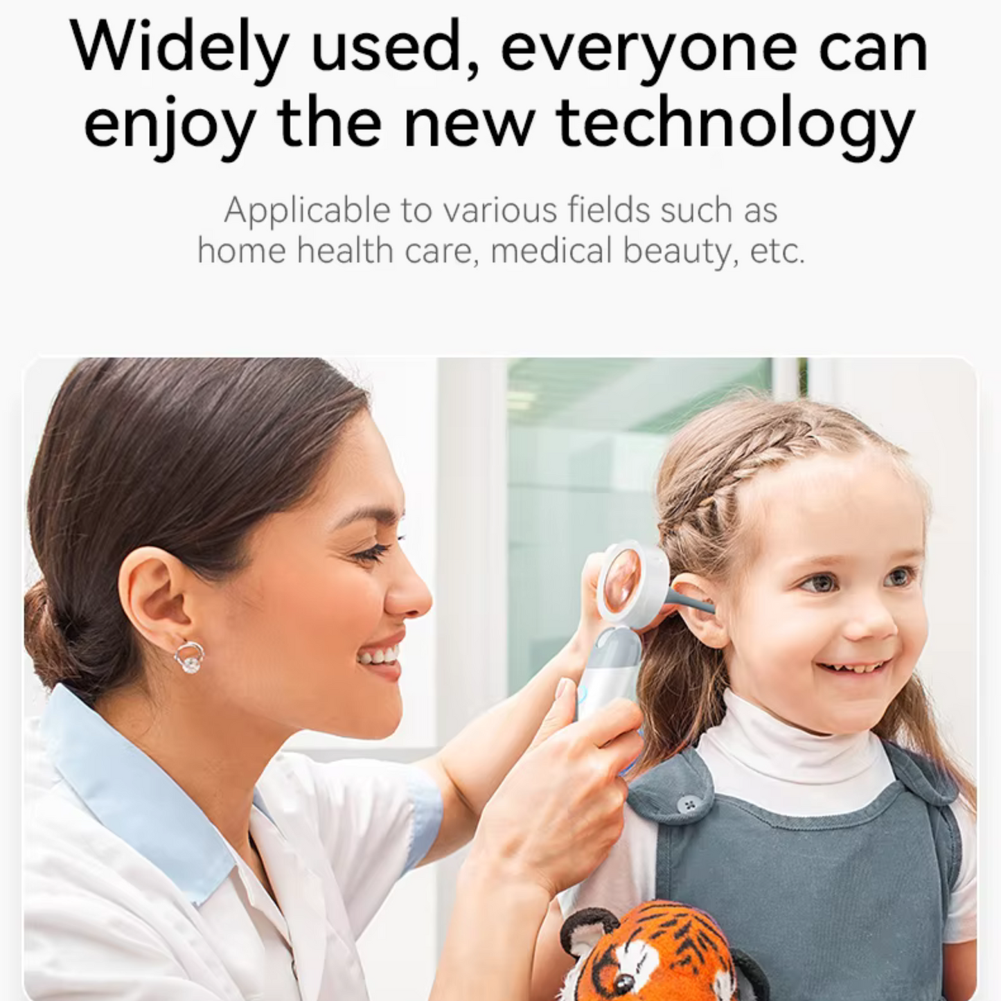 Nareseal HD Video Otoscope with Screen | 2MP Camera, 3.2mm Slim Tip | Rechargeable, Foldable Ear Scope for Doctors, Clinics | Built-in Storage + SD Card Support