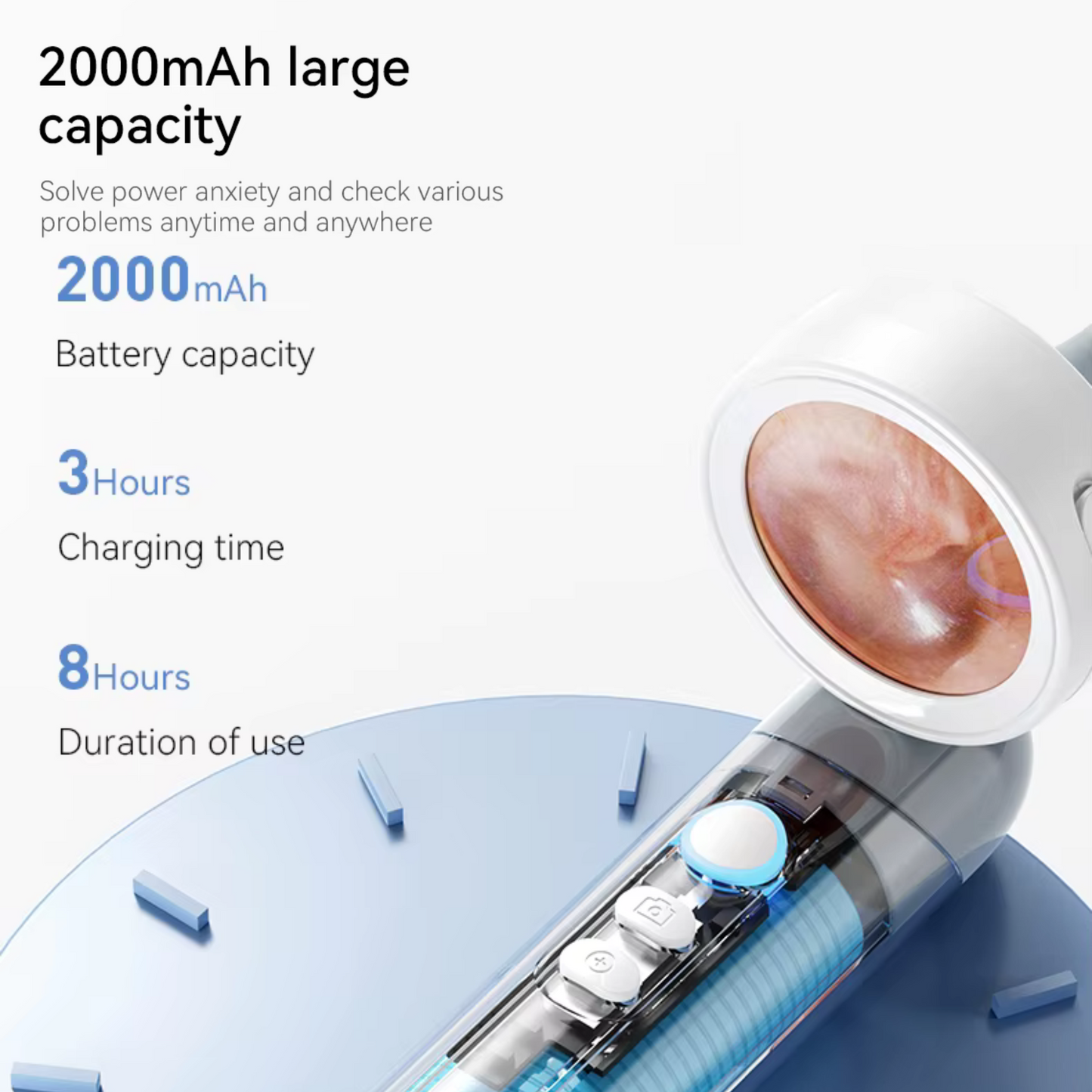 Nareseal HD Video Otoscope with Screen | 2MP Camera, 3.2mm Slim Tip | Rechargeable, Foldable Ear Scope for Doctors, Clinics | Built-in Storage + SD Card Support