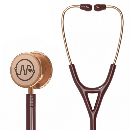 Netcare Pro-Acoustic Dual Head Stethoscope for Doctors and Medical Students | High Acoustic Sensitivity | Tunable Diaphragm | Soft-Sealing Eartips | Surgical Grade Stainless Steel | Clinical Grade Diagnostic Instrument (Rose Gold)