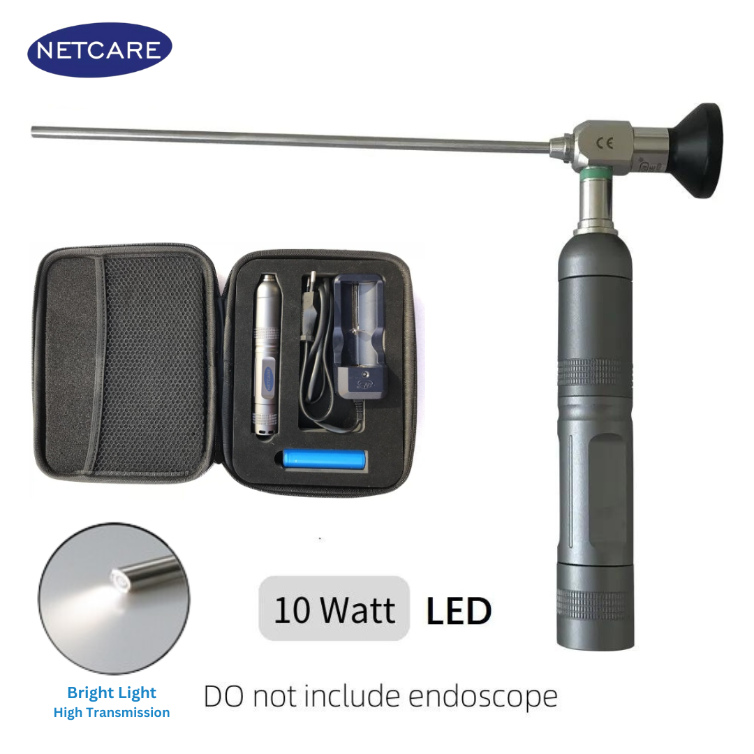 Netcare Portable 10Watt Endoscopy Light Source, Light Source for Endoscope-Telescope, Endoscopy Torch with USB charger | For Doctors, Medical Students and Clinics | Best for OPD