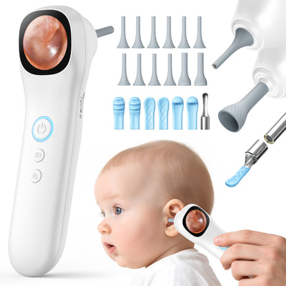 Netcare Q12 Video Otoscope with Screen | 1080P HD | 3.2mm Slim Tip | Rechargeable | For ENT Doctors & Clinics