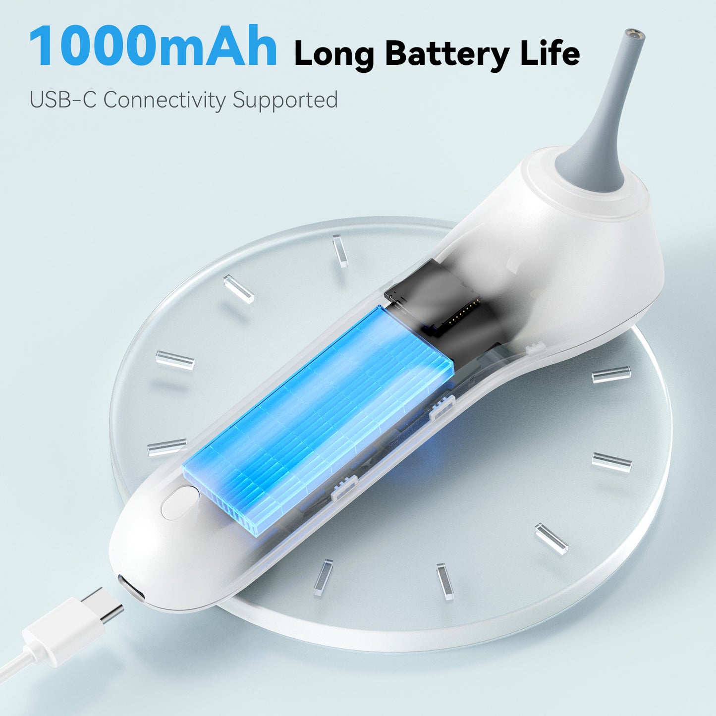 Netcare HD Video Otoscope with Screen | 3.2mm Slim Tip | Rechargeable, Otoscope for Doctors, Clinics | Built-in Storage + SD Card Support Q12