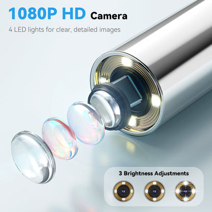 Netcare Q12 Video Otoscope with Screen | 1080P HD | 3.2mm Slim Tip | Rechargeable | For ENT Doctors & Clinics