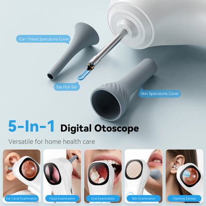 Netcare Q12 Video Otoscope with Screen | 1080P HD | 3.2mm Slim Tip | Rechargeable | For ENT Doctors & Clinics
