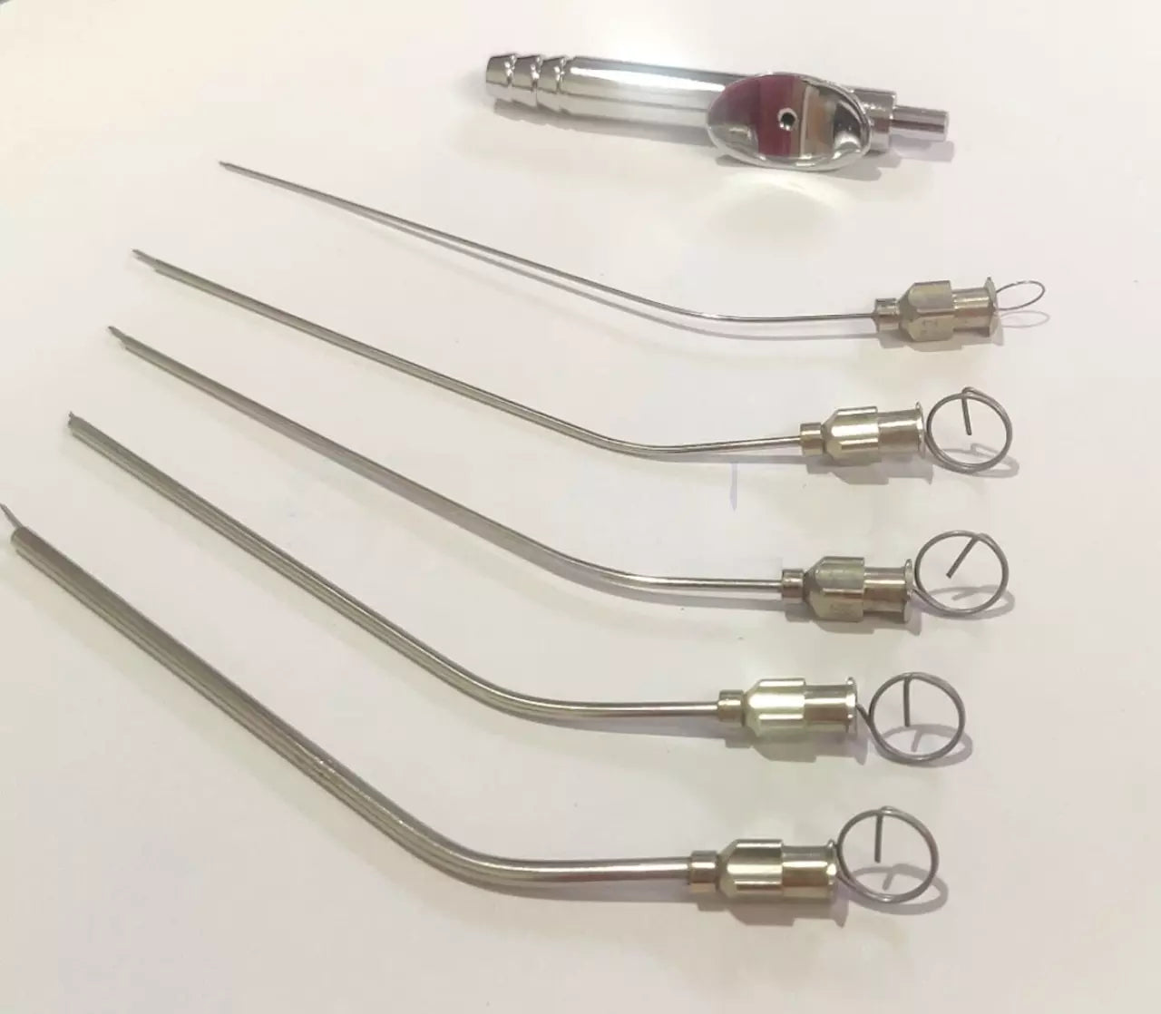 Reusable stainless steel micro ear suction tubes (12G-22G)