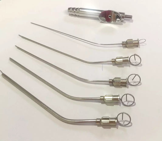 Reusable stainless steel micro ear suction tubes (12G-22G)